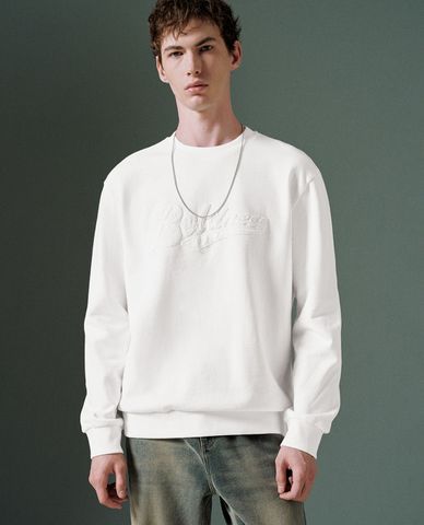  URBAN REVIVO - Áo sweatshirt nam cổ tròn tay dài 