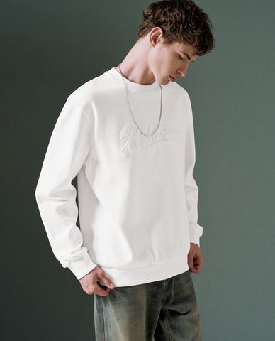  URBAN REVIVO - Áo sweatshirt nam cổ tròn tay dài 