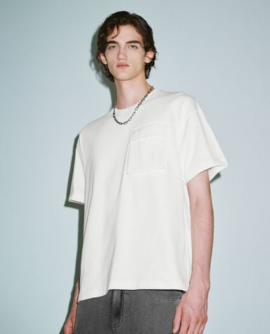  URBAN REVIVO - Áo thun nam cổ tròn tay ngắn Loose 