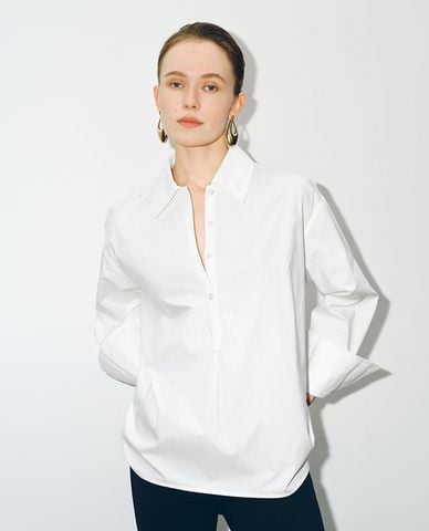  URBAN REVIVO - Áo sơ mi nữ cổ bẻ tay dài Button Up Loose 