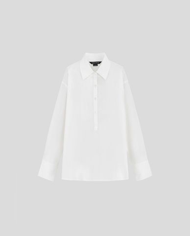  URBAN REVIVO - Áo sơ mi nữ cổ bẻ tay dài Button Up Loose 