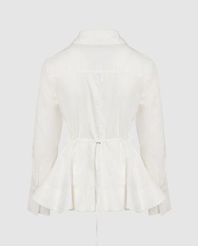  URBAN REVIVO - Áo kiểu nữ cổ bẻ tay dài phom ôm Button Up Skater 