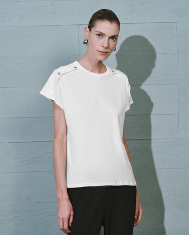  URBAN REVIVO - Áo thun nữ cổ tròn tay ngắn Loose 