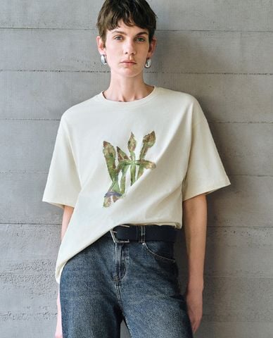  URBAN REVIVO - Áo thun nữ cổ tròn tay ngắn Printed Straight 