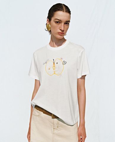  URBAN REVIVO - Áo thun nữ cổ tròn tay ngắn Printed 