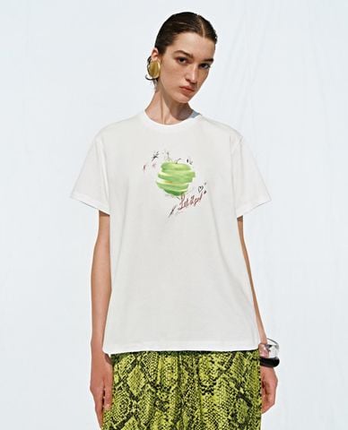  URBAN REVIVO - Áo thun nữ cổ tròn phom suông Printed 