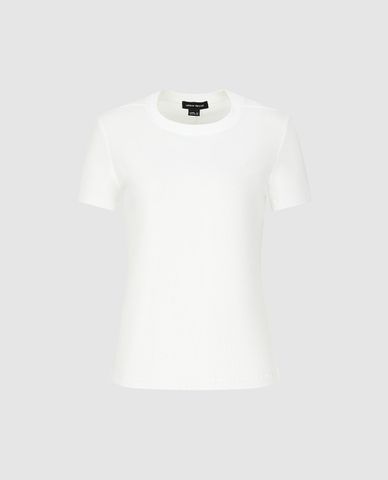  URBAN REVIVO - Áo thun nữ cổ tròn tay ngắn hiện đại 