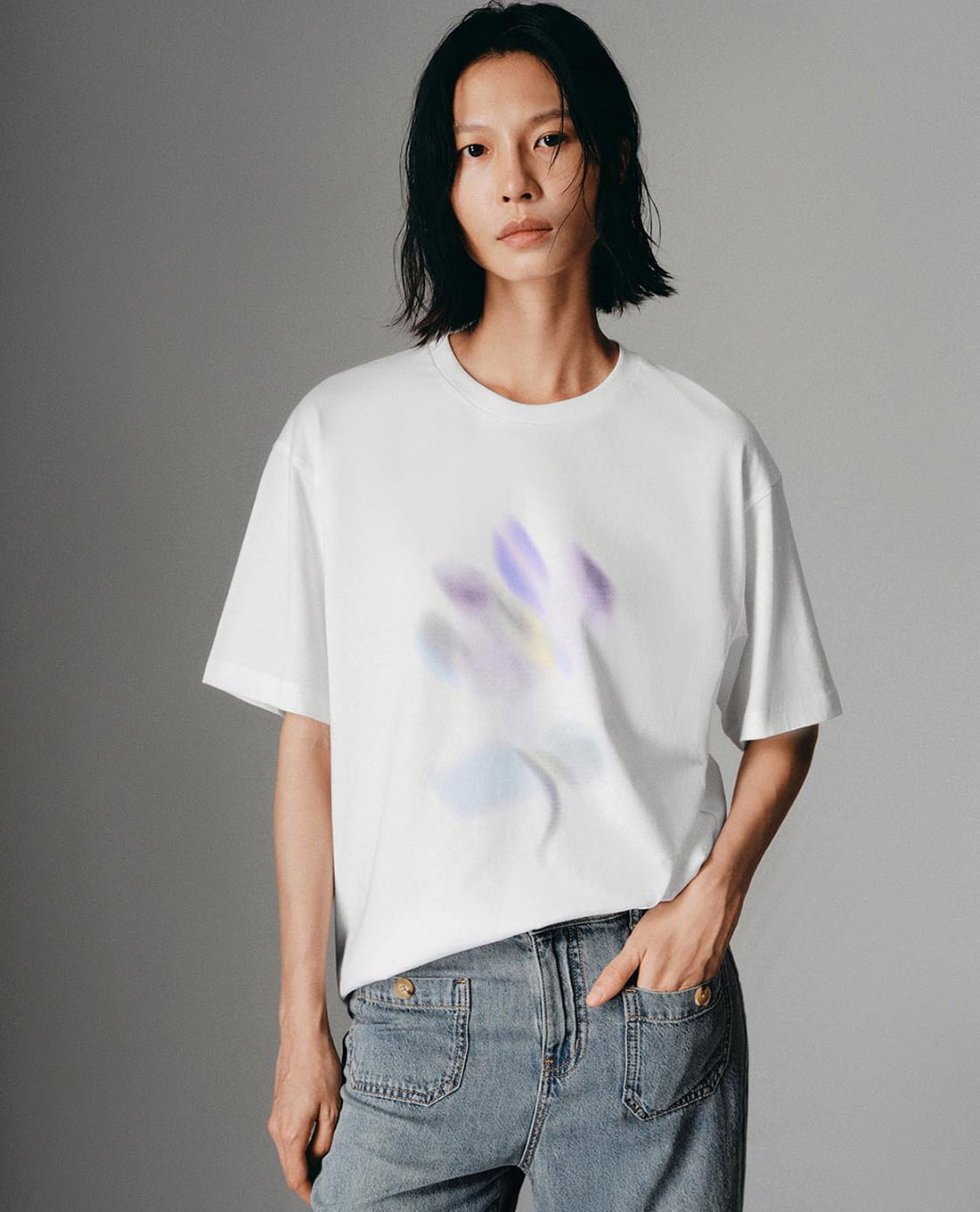 URBAN REVIVO - Áo thun nữ cổ tròn tay ngắn Printed