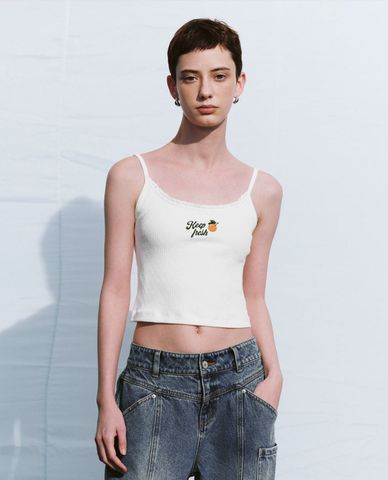  URBAN REVIVO - Áo hai dây nữ in hình thời trang 