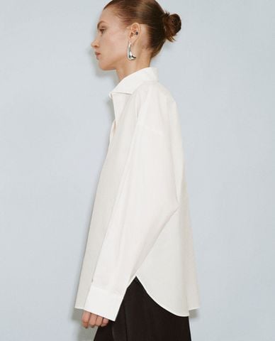  URBAN REVIVO - Áo sơ mi nữ cổ bẻ tay dài Loose Sailor Collar 