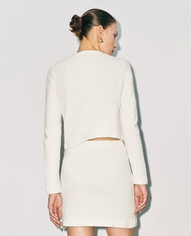  URBAN REVIVO - Áo khoác cardigan nữ cổ tròn tay dài hiện đại 