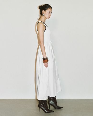  URBAN REVIVO - Đầm sát nách phom midi thời trang 