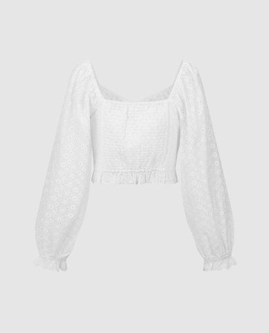  URBAN REVIVO - Áo kiểu nữ tay dài phối nơ Sweetheart 