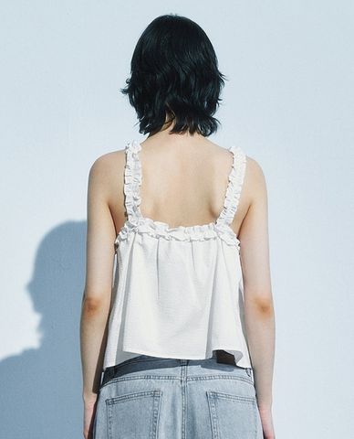  URBAN REVIVO - Áo hai dây nữ cổ V Lace Ruffle 