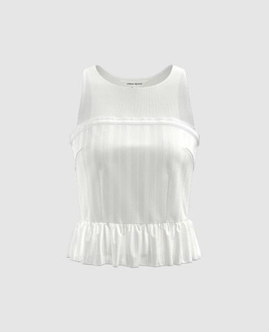  URBAN REVIVO - Áo sát nách nữ cổ tròn Paneled Overhead 