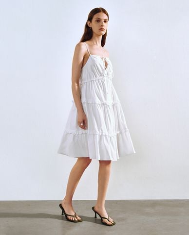  URBAN REVIVO - Đầm hai dây mini dáng xoè nữ tính A-Line Cami 