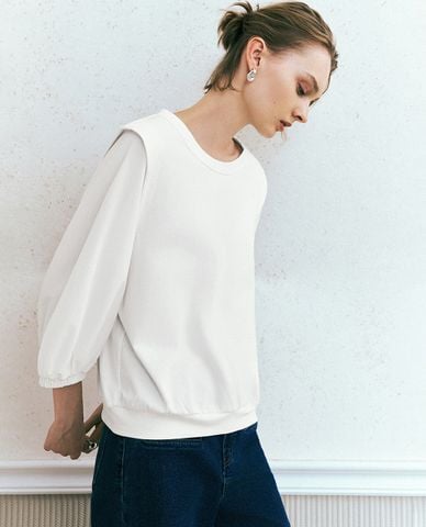  URBAN REVIVO - Áo thun nữ cổ tròn tay lỡ 