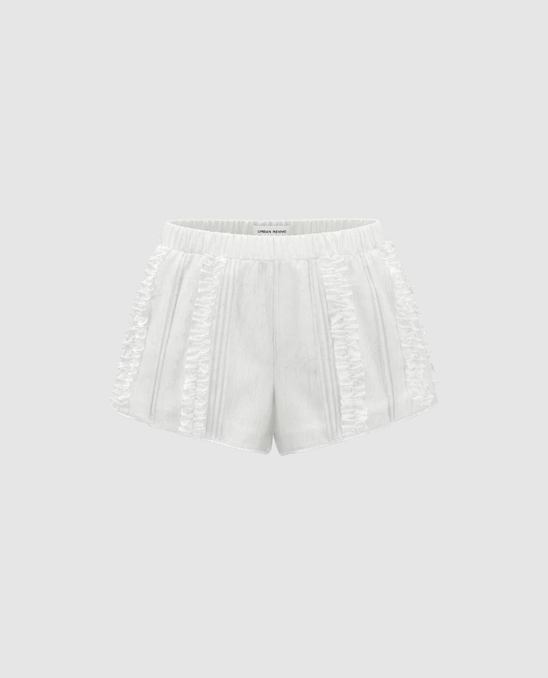 URBAN REVIVO - Quần short ngắn nữ nhún bèo thời trang