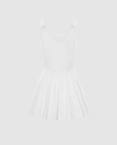  URBAN REVIVO - Đầm hai dây midi phối nơ 