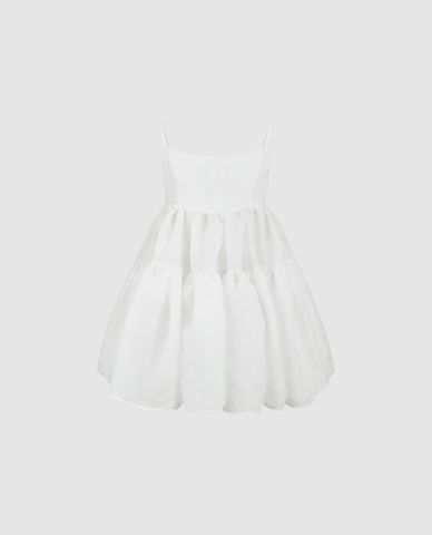  URBAN REVIVO - Đầm hai dây mini bản nhỏ xếp li 