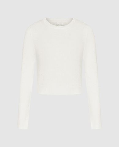  URBAN REVIVO - Áo dệt kim nữ tay dài phom croptop 