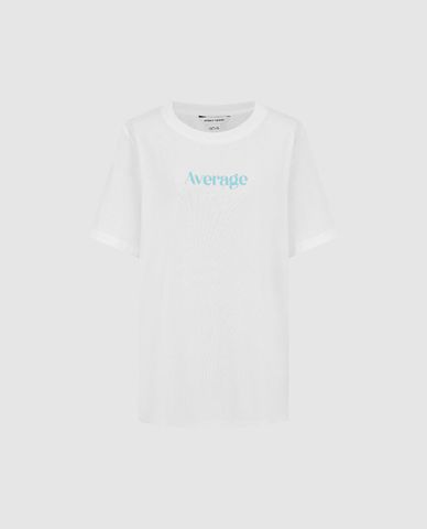  URBAN REVIVO - Áo thun nữ cổ tròn tay ngắn in chữ 