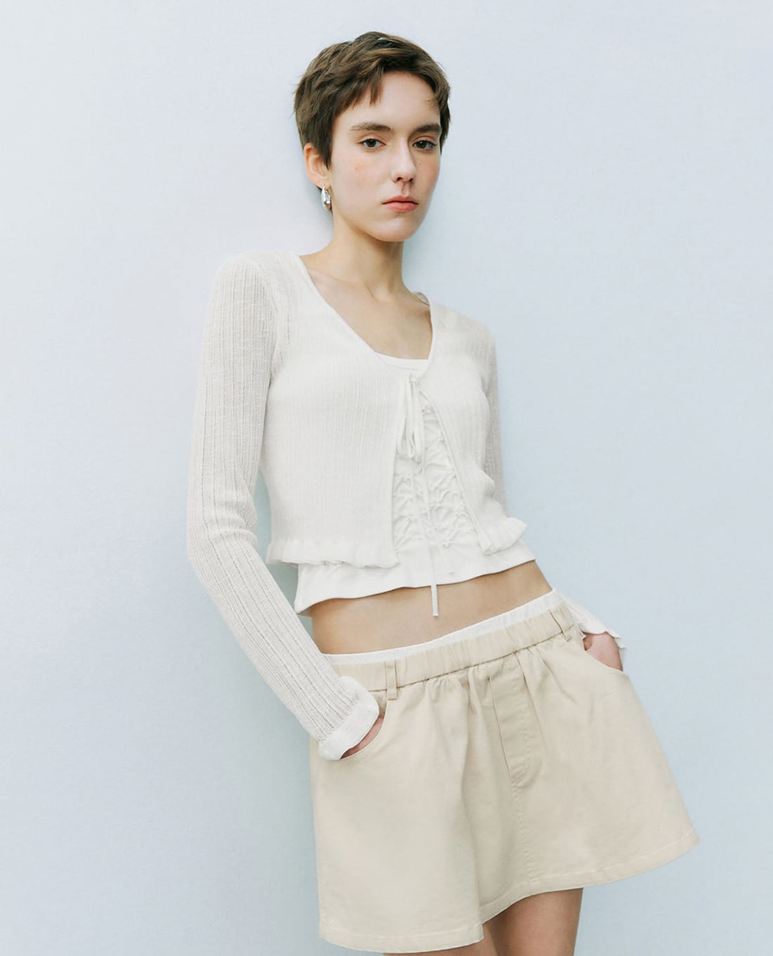 URBAN REVIVO - Áo khoác cardigan nữ tay dài hiện đại