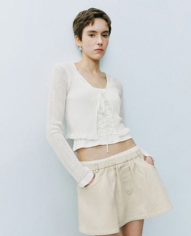  URBAN REVIVO - Áo khoác cardigan nữ tay dài hiện đại 