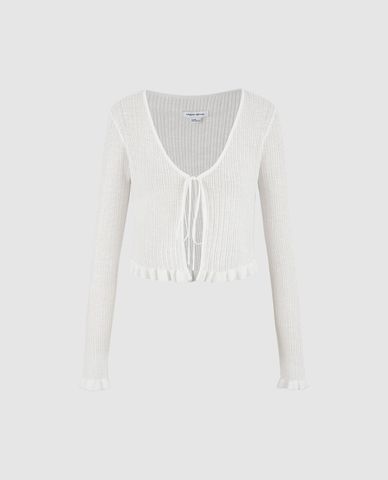  URBAN REVIVO - Áo khoác cardigan nữ tay dài hiện đại 