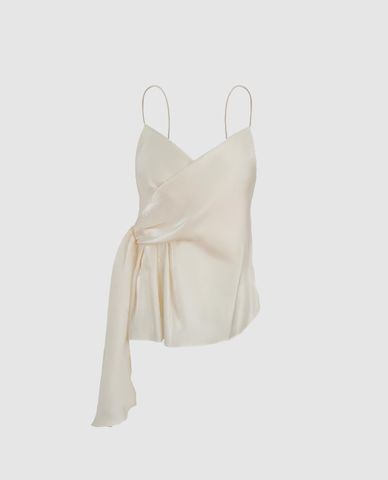  URBAN REVIVO - Áo hai dây nữ cổ chữ V vạt chéo nữ tính 