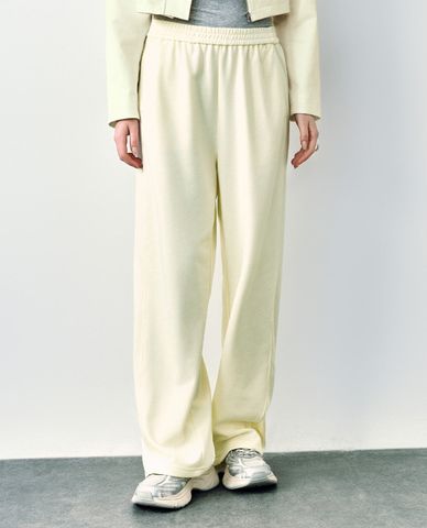  URBAN REVIVO - Quần dài nữ ống rộng lưng thun Elastic Waist Wide 