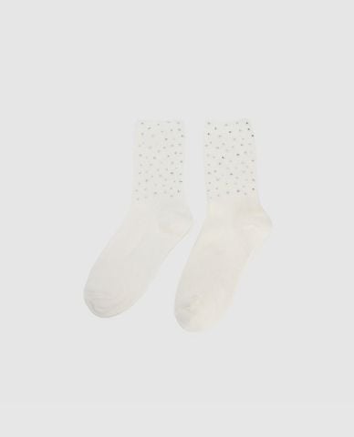  URBAN REVIVO - Vớ nữ cổ cao phối họa tiết đính đá 