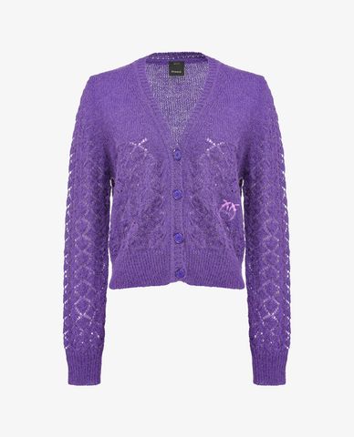  PINKO - Áo cardigan nữ cổ V tay dài Lace Stitch 