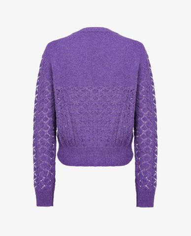  PINKO - Áo cardigan nữ cổ V tay dài Lace Stitch 