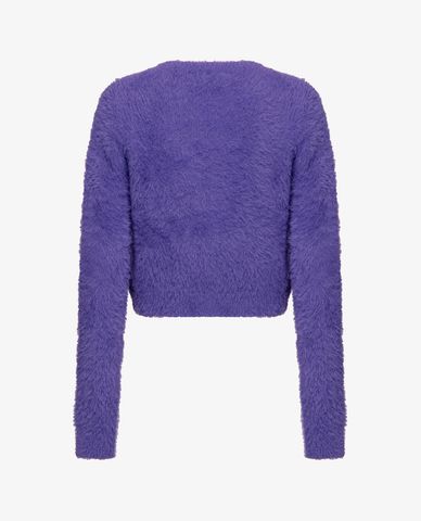  PINKO - Áo cardigan nữ phom ngắn tay dài phối lông Drive In 
