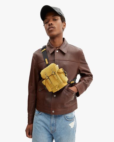  COACH - Túi đeo chéo nam phom chữ nhật nắp gập thời trang 