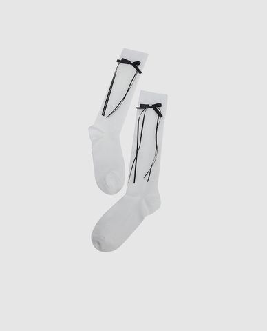  URBAN REVIVO - Vớ nữ cổ cao phối nơ 