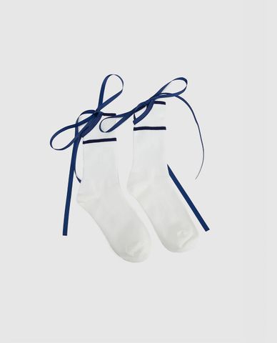  URBAN REVIVO - Vớ nữ cổ cao phối ruy băng 