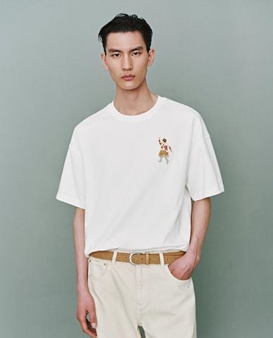  URBAN REVIVO - Áo thun nam cổ tròn tay ngắn thời trang 