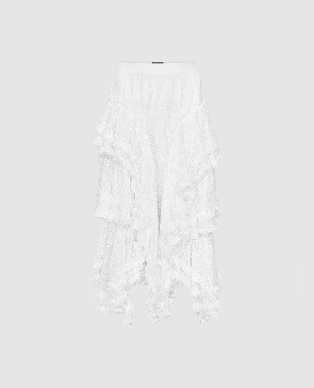 URBAN REVIVO - Chân váy xếp tầng phối ren nữ tính