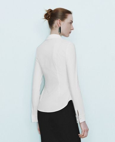  URBAN REVIVO - Áo sơ mi nữ cổ bẻ tay dài thanh lịch 