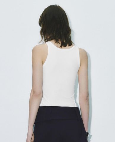  URBAN REVIVO - Áo sát nách nữ cổ vuông phom ôm 