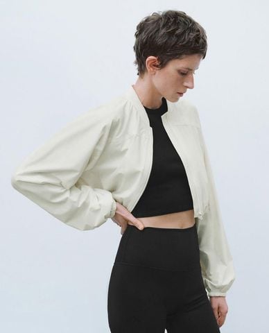  URBAN REVIVO - Áo khoác bomber nữ phom croptop 
