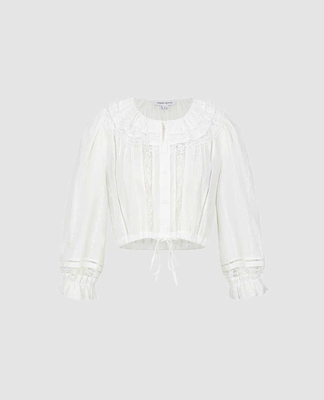 URBAN REVIVO - Áo kiểu nữ cổ bèo tay bồng