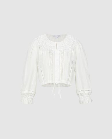  URBAN REVIVO - Áo kiểu nữ cổ bèo tay bồng 