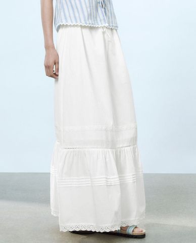  URBAN REVIVO - Chân váy chữ A maxi xếp tầng thanh lịch 