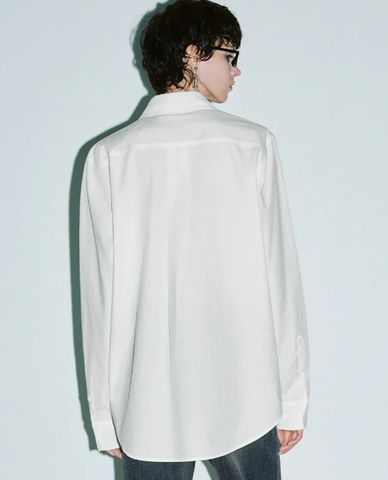  URBAN REVIVO - Áo sơ mi nữ cổ bẻ tay dài hiện đại Button Up Loose 