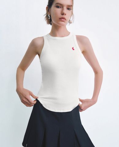  URBAN REVIVO - Áo sát nách nữ cổ tròn phom ôm 