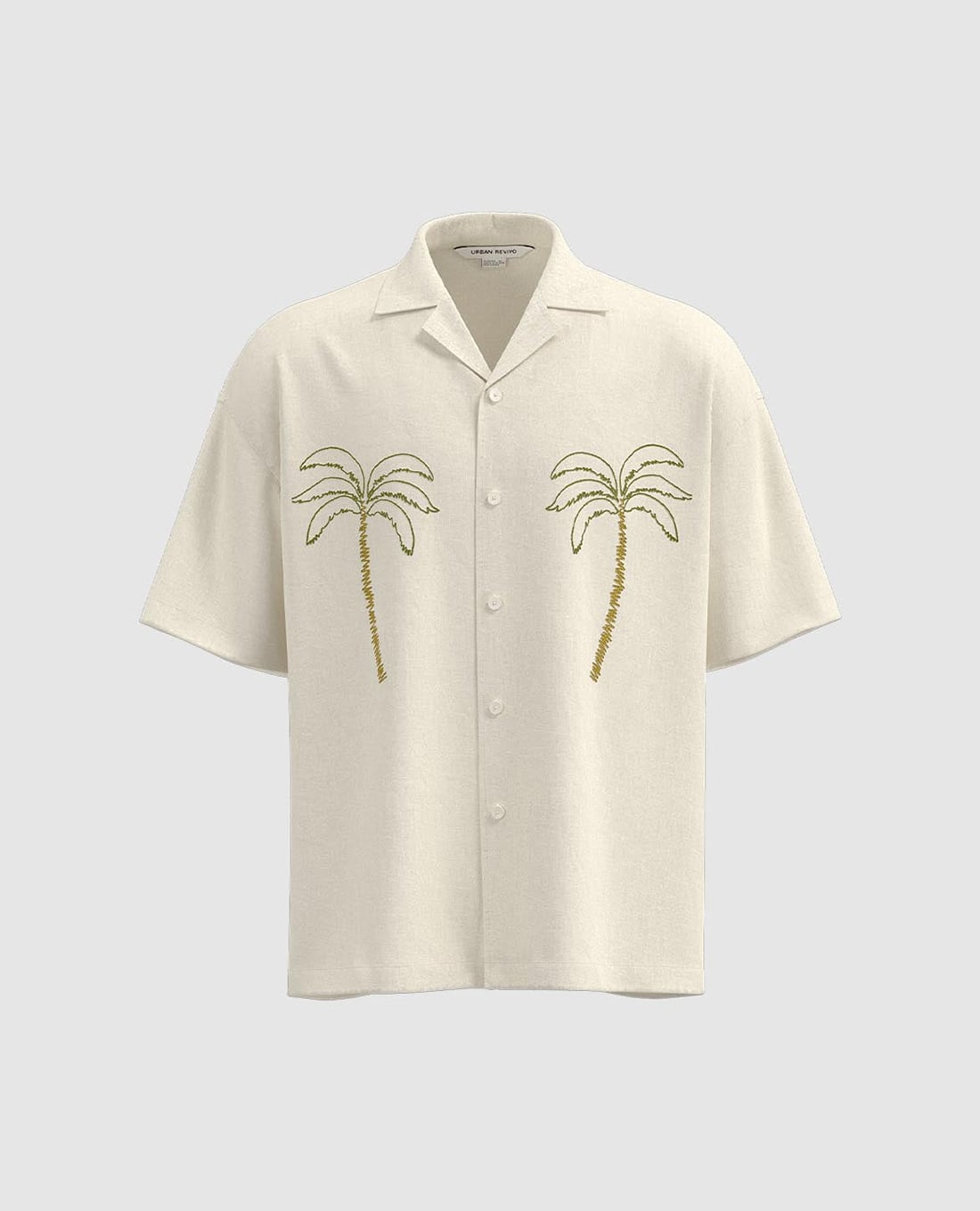 URBAN REVIVO - Áo sơ mi nam cổ bẻ tay ngắn Camp