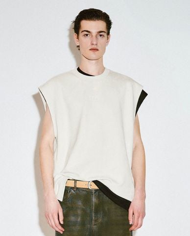  URBAN REVIVO - Áo sát nách nam cổ tròn Loose 